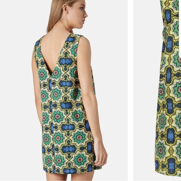 Topshop Tapestry Print Double V Neck Sundress - Picture 2 of 9